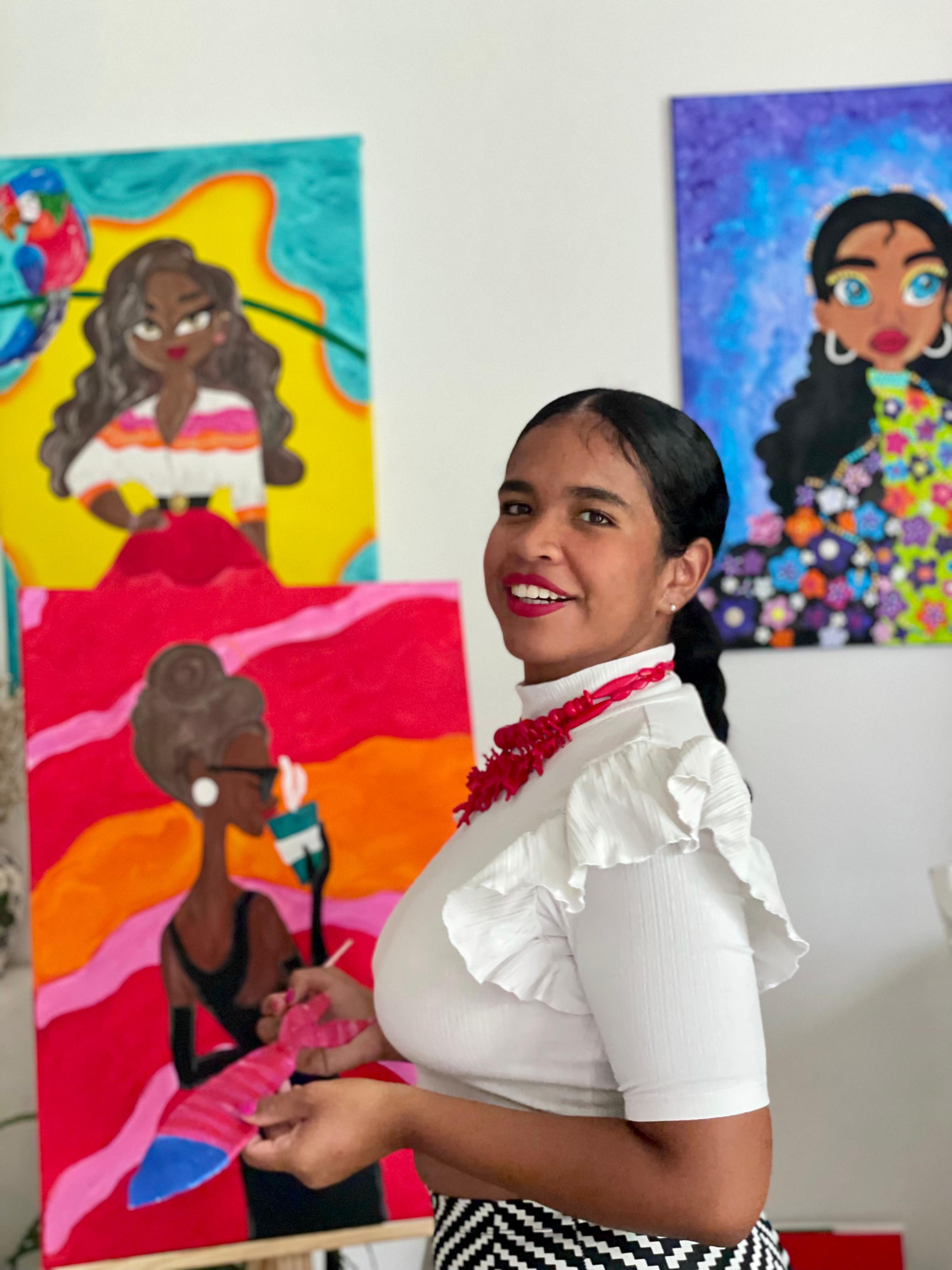 Maria Paula Nuñez en su estudio